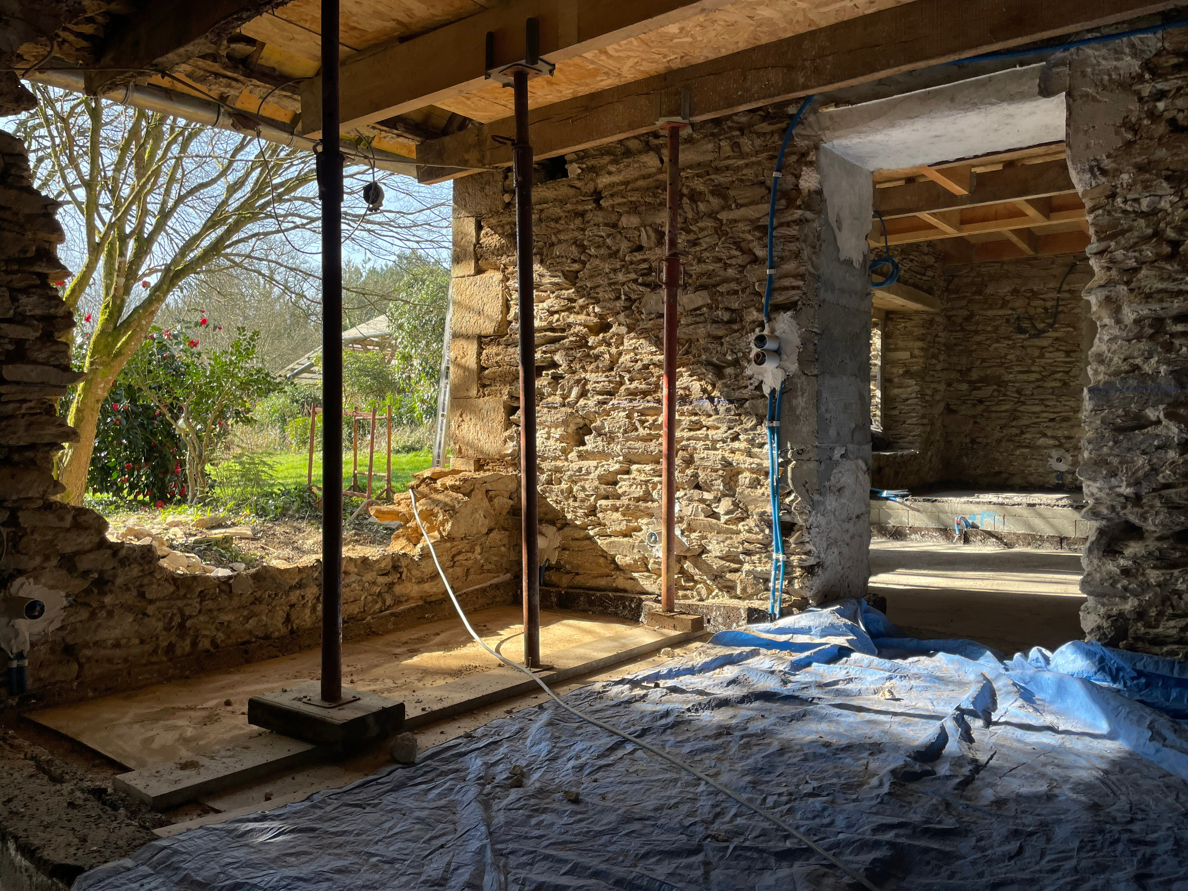 photo de chantier des futurs locaux de facettes paysages
